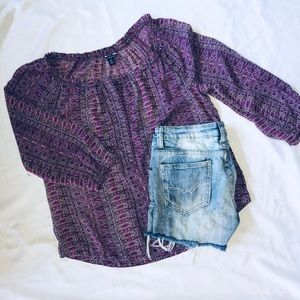 Semi sheer AE peasant top